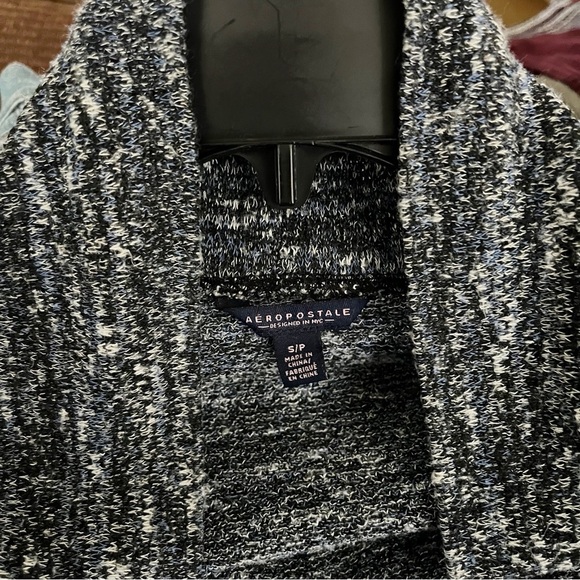 Aeropostale NYC Circle Open Cardigan Women's Size S Blue Marled Long Sleeve Cozy - Picture 6 of 7